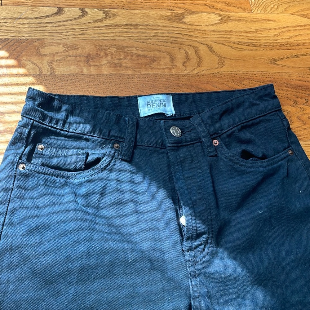 Black zara jeans, wide leg, size 25
